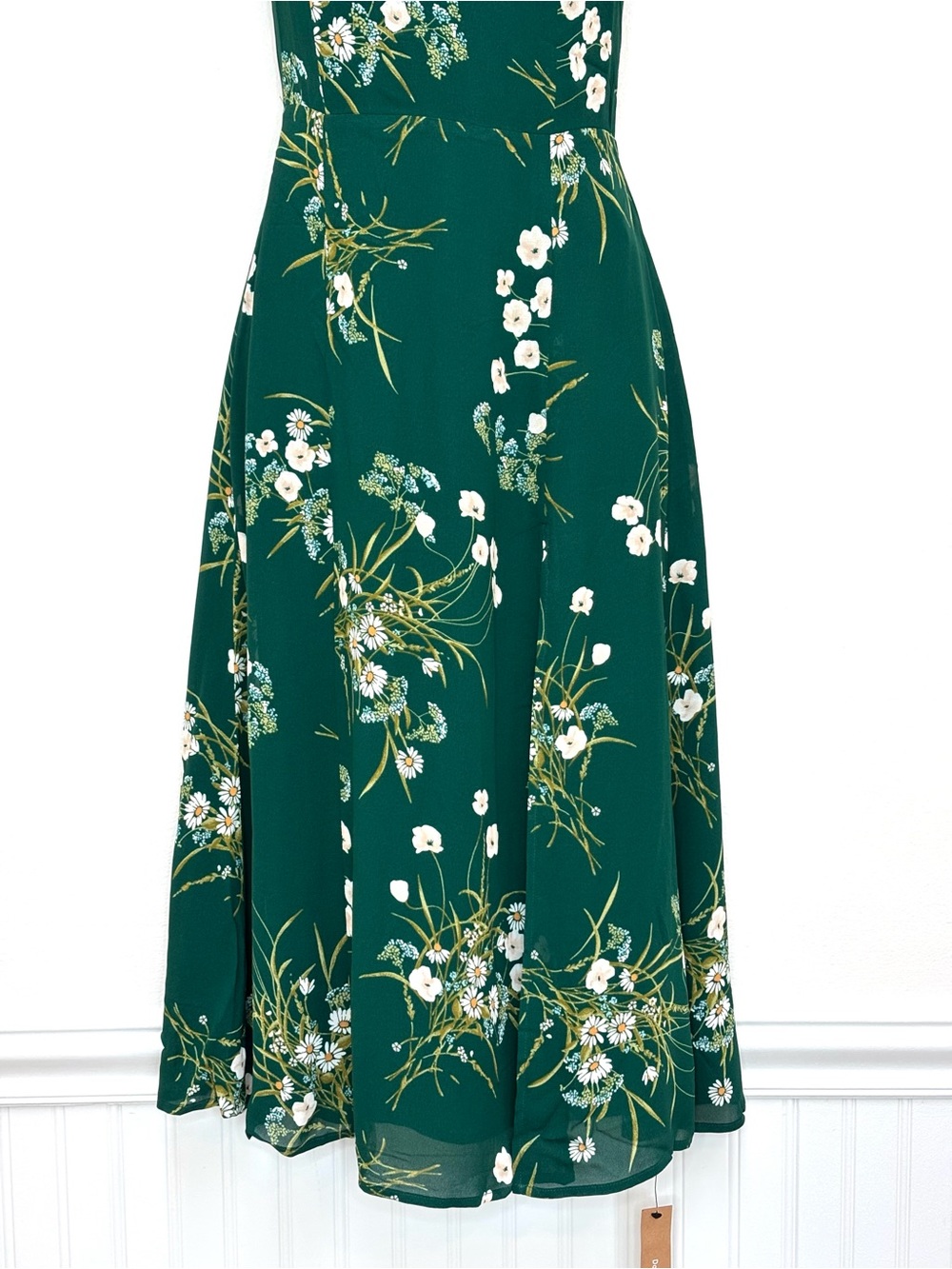 Reformation Juliette MIdi Dress Buena Emerald Green Floral Size 4P New - Picture 6 of 14